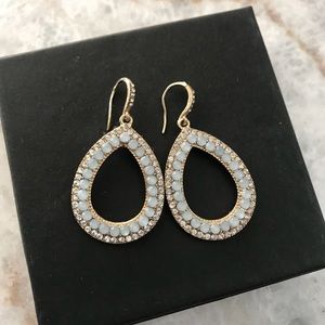 Light blue and zirconium earrings